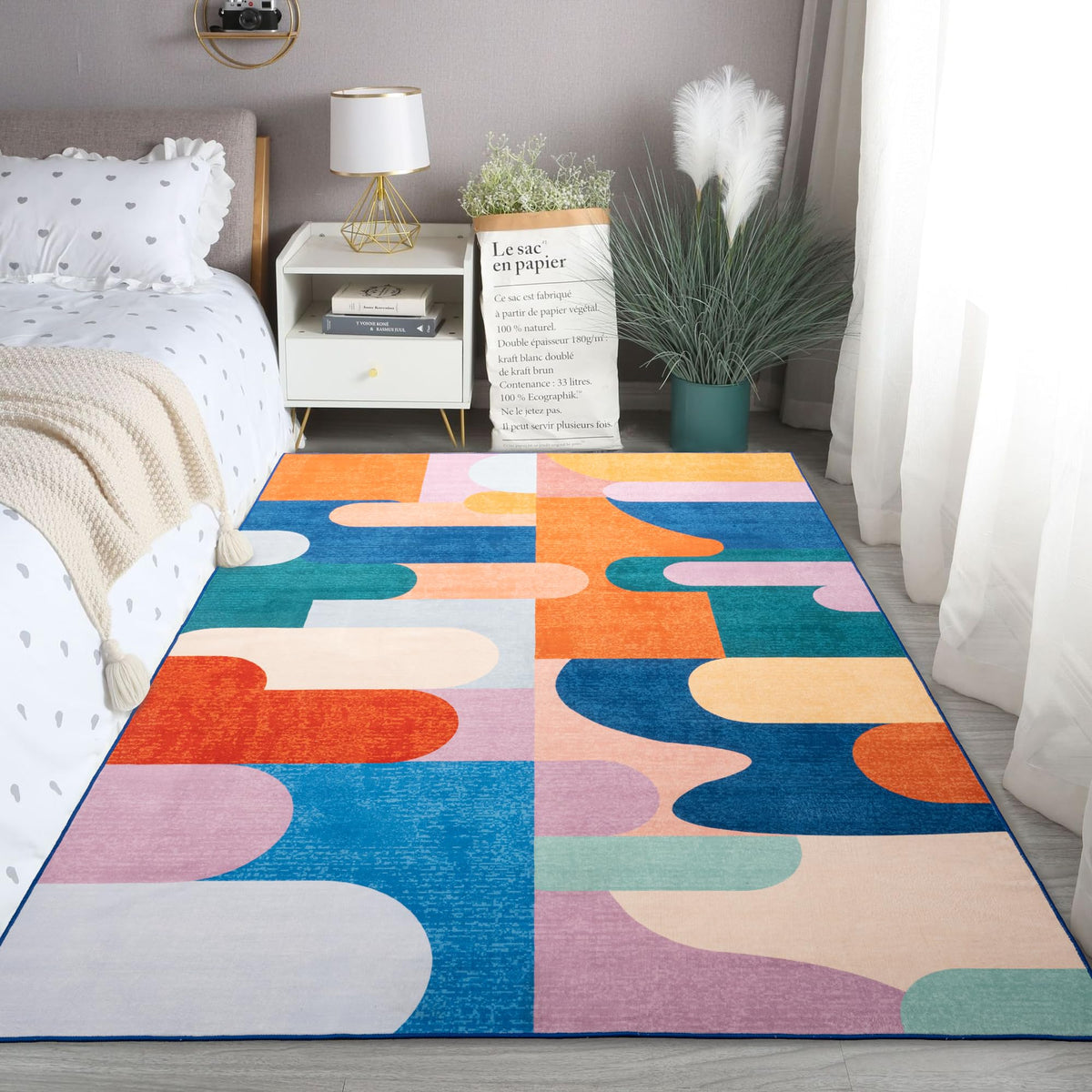 Entrance Rugs Indoor 2x3 Grey Entry Rug Washable Abstract Small Area Rug Non-Slip Low Pile Throw Rugs for Entryway, Kitchen Floor, Front Door Indoor Door Mat, Bathroom, Bedroom Bedside