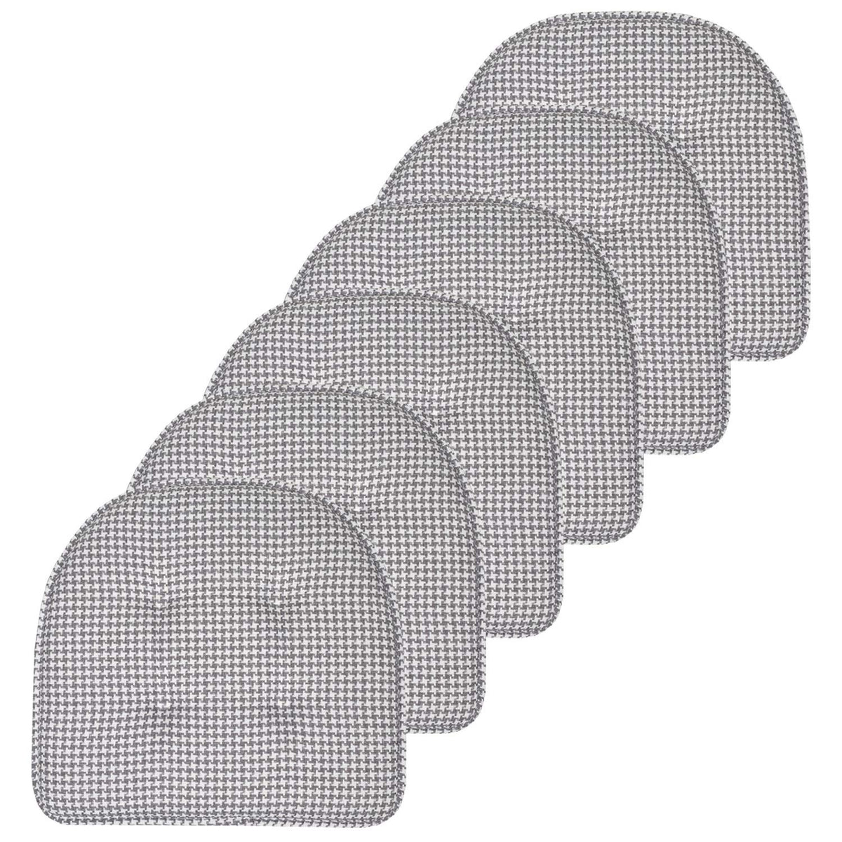 Sweet Home Collection Chair Cushion Memory Foam Pads Tufted Slip Non Skid Rubber Back U-Shaped 17" x 16" Seat Cover, 4 Count (Pack of 1), Army Green