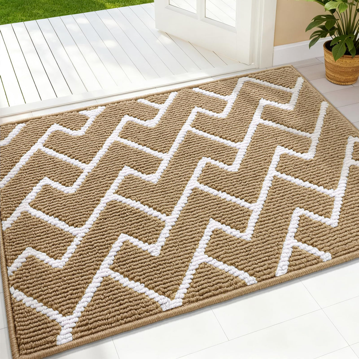 OLANLY Indoor Door Mat 32x20, Low-Profile Dirt Resistant Doormat, Grey