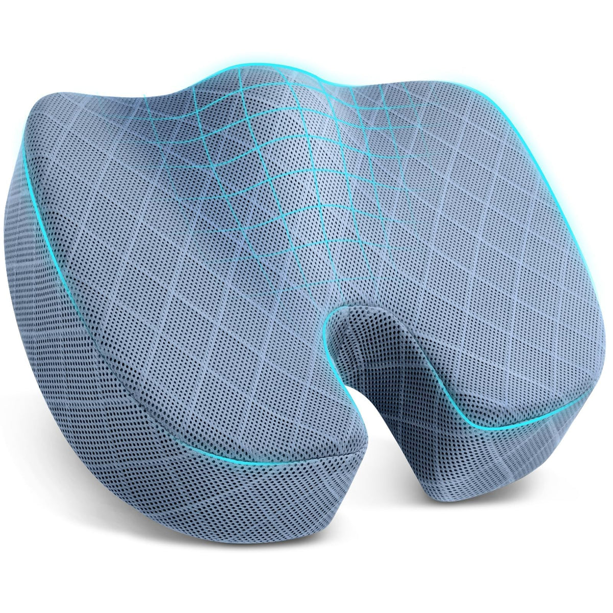 TushGuard Seat Cushion, Memory Foam Office Chair Cushion - Black, Large