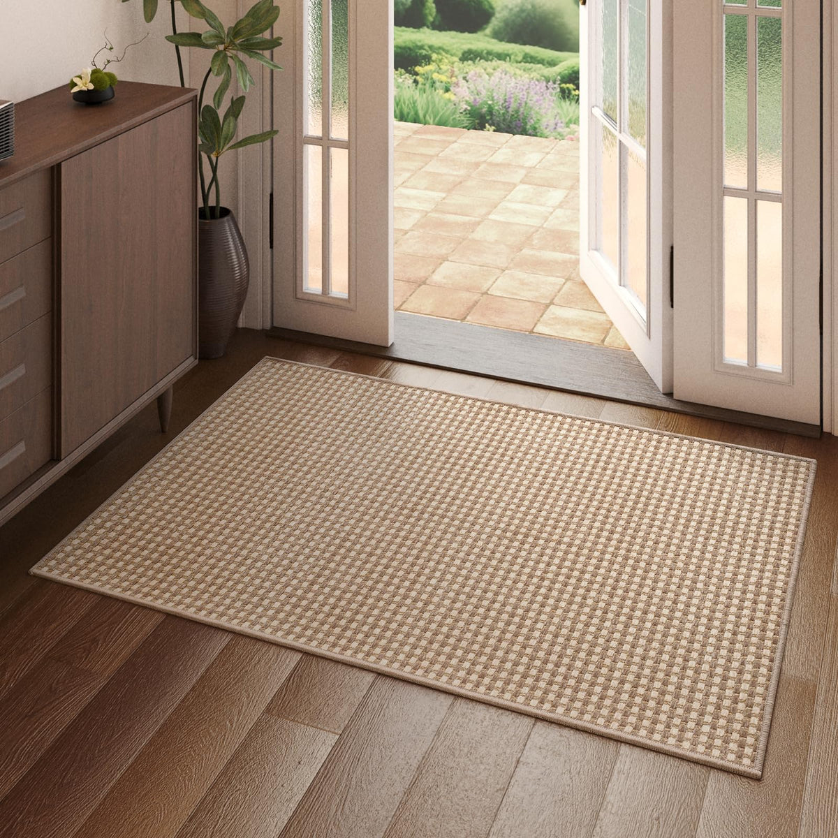 YDKGL Indoor Front Door Mat Entryway Rug Non Slip Washable Brown 2x3 ft