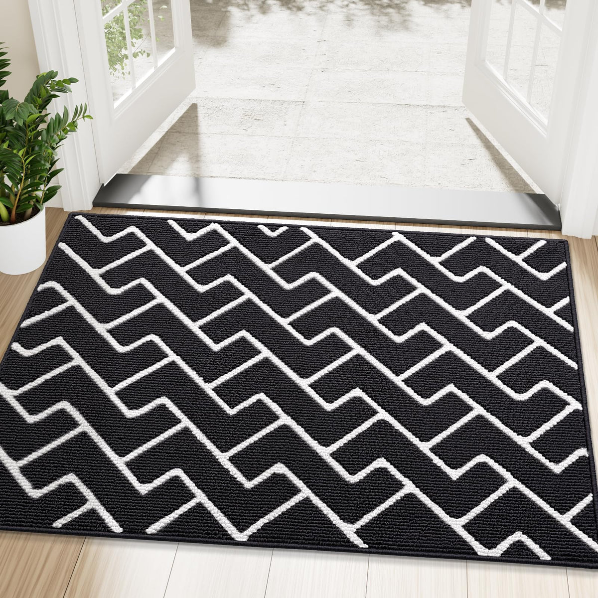 OLANLY Indoor Door Mat 32x20, Low-Profile Dirt Resistant Doormat, Grey