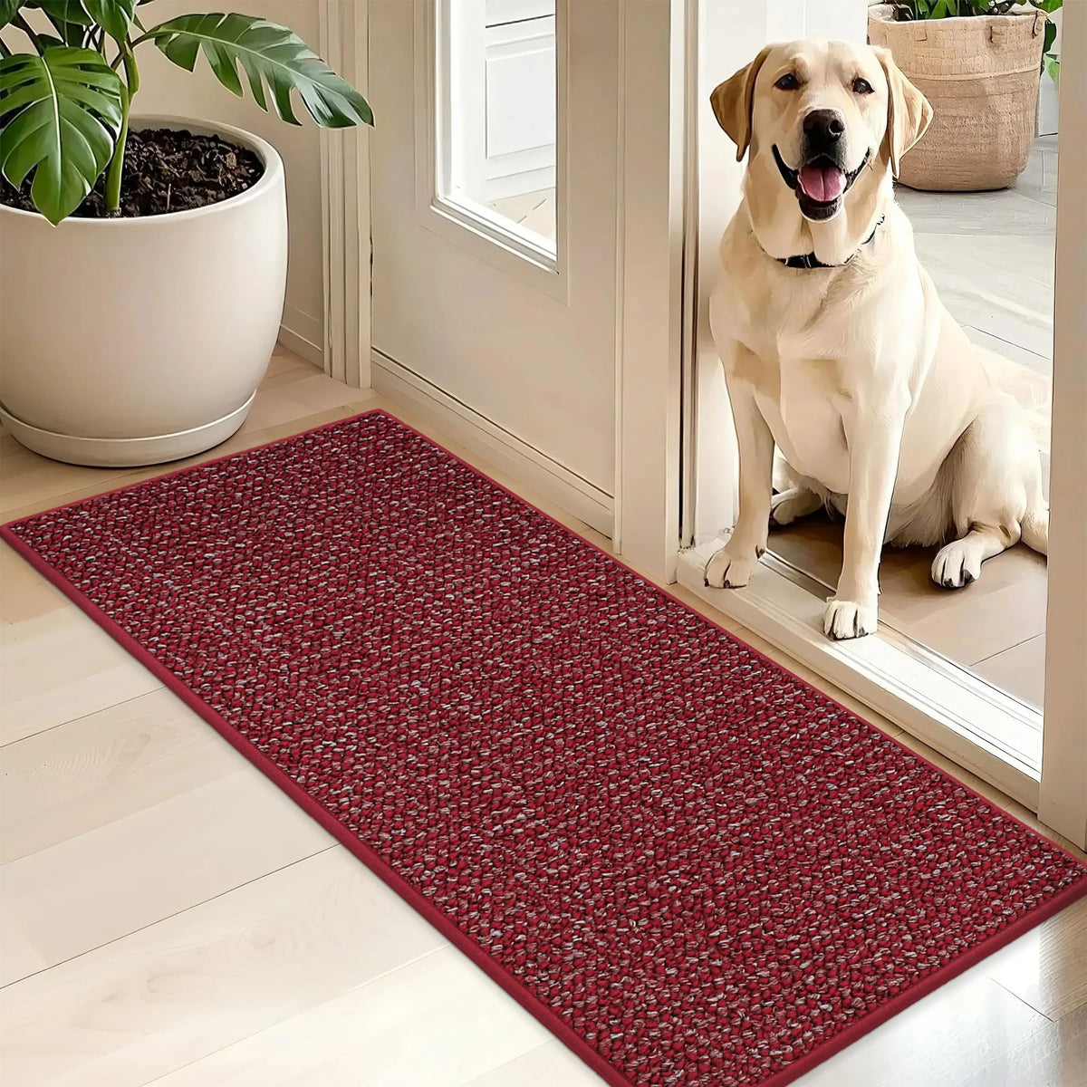 BEQHAUSE Dirt Trapper Door Mat 20" x 32", Non-Slip Washable, Light Beige