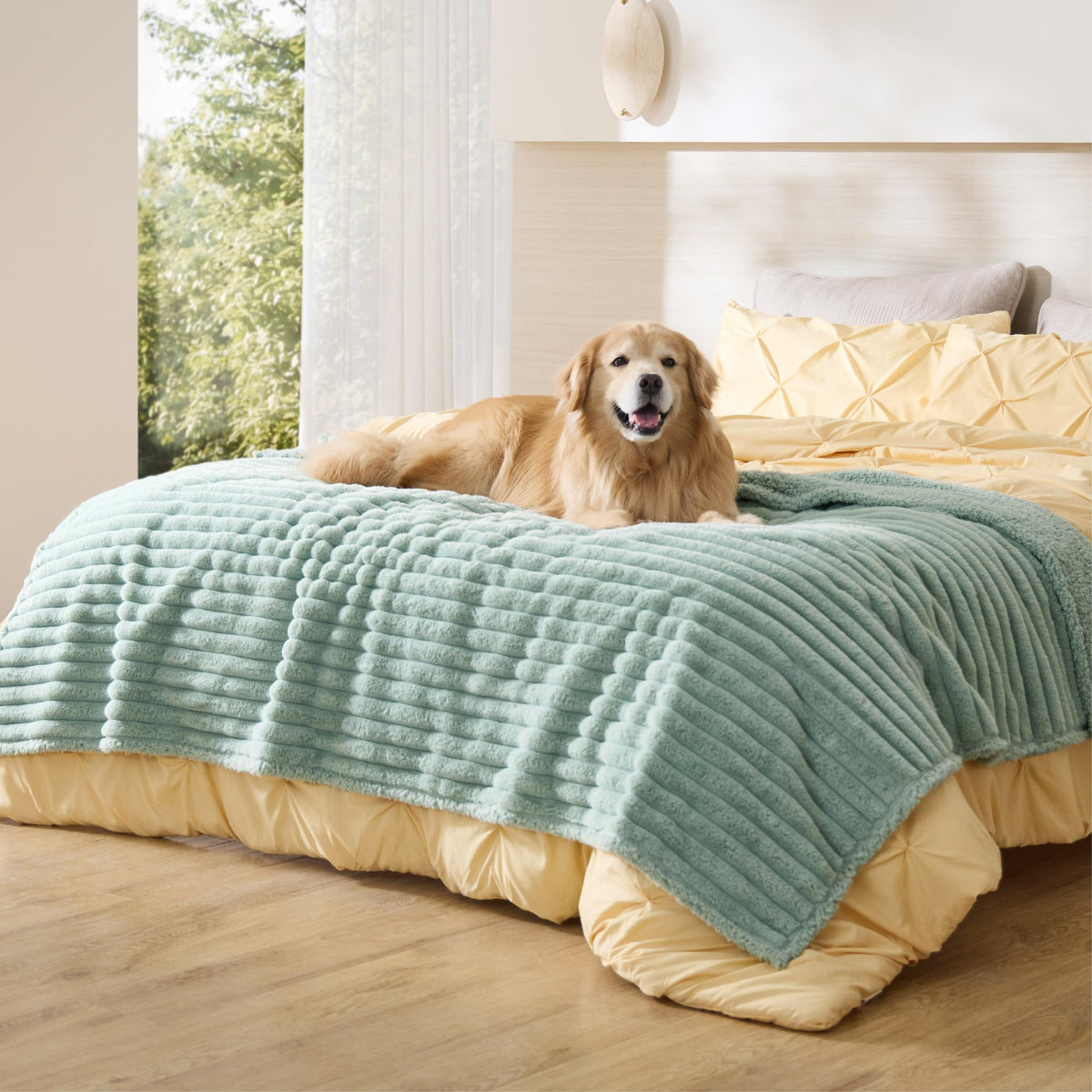 Bedsure ComfyFleece® Waterproof Dog Blankets for Large Dogs,50x60