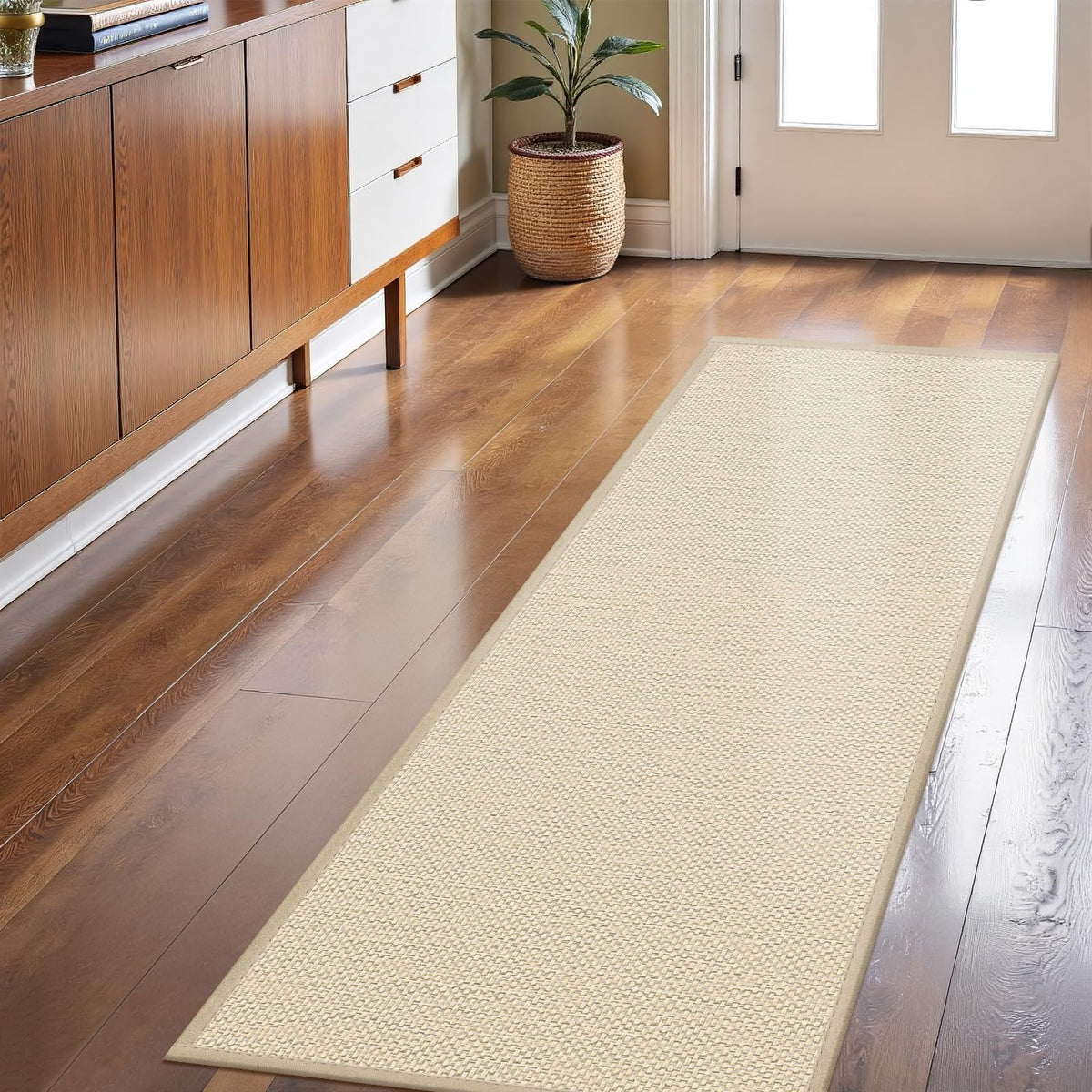 LEKEEPGO Door Mat 17"x29", Non Slip Washable Indoor Door Mat, Khaki