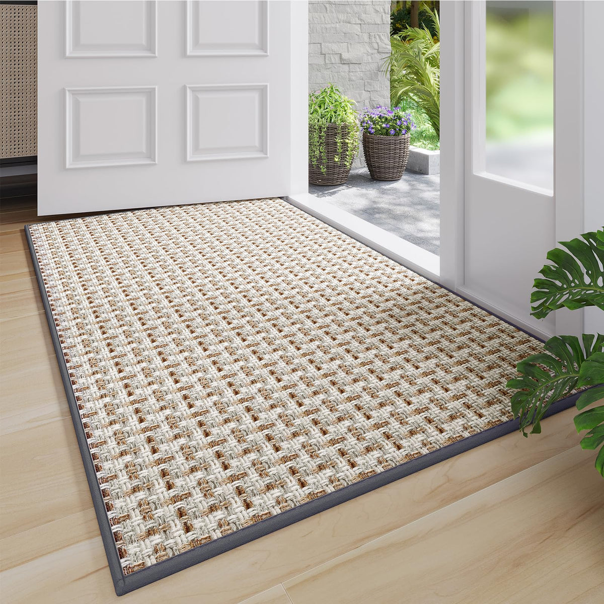 YDKGL Front Door Mat Indoor Entrance Non Slip Entry Doormat Gray 17"x30"