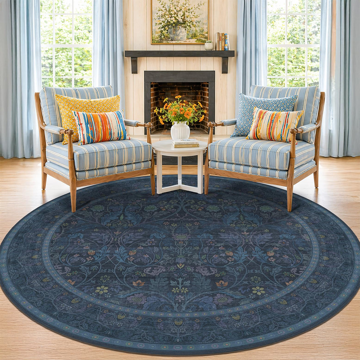 Dark Brown 2x3 Washable Entry Rug, Throw Small Rugs for Entryway Kitchen Bathroom Indoor Door Mat, Farmhouse Floral & Botanical Door Mats, Low Pile Soft Stain Resistant Carpet