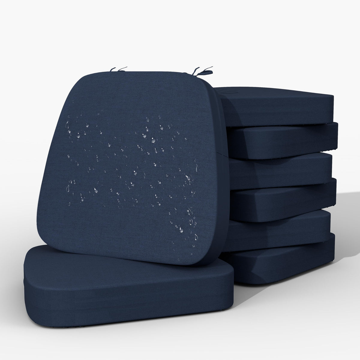 17'' x 16'' x 2.5"Thick Chair Cushions for Dining Chairs, 4 Pack WaterProof Easy Clean Kitchen Chair Pads with Ties and Non-Slip Backing - 30D High Elastic Foam Soft Kitchen Chair Cushions