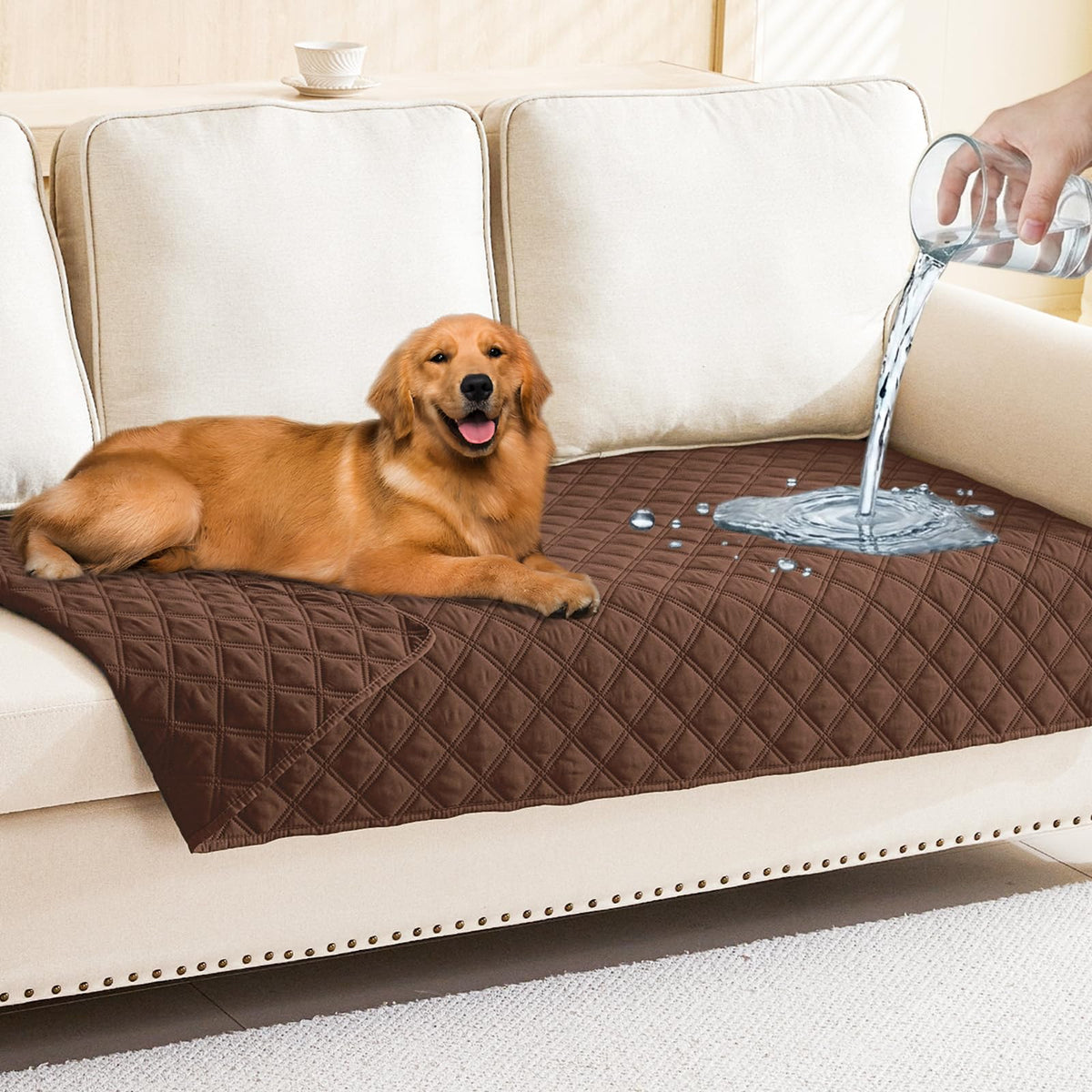Smiry Waterproof Reversible Pet Couch Covers for Dogs