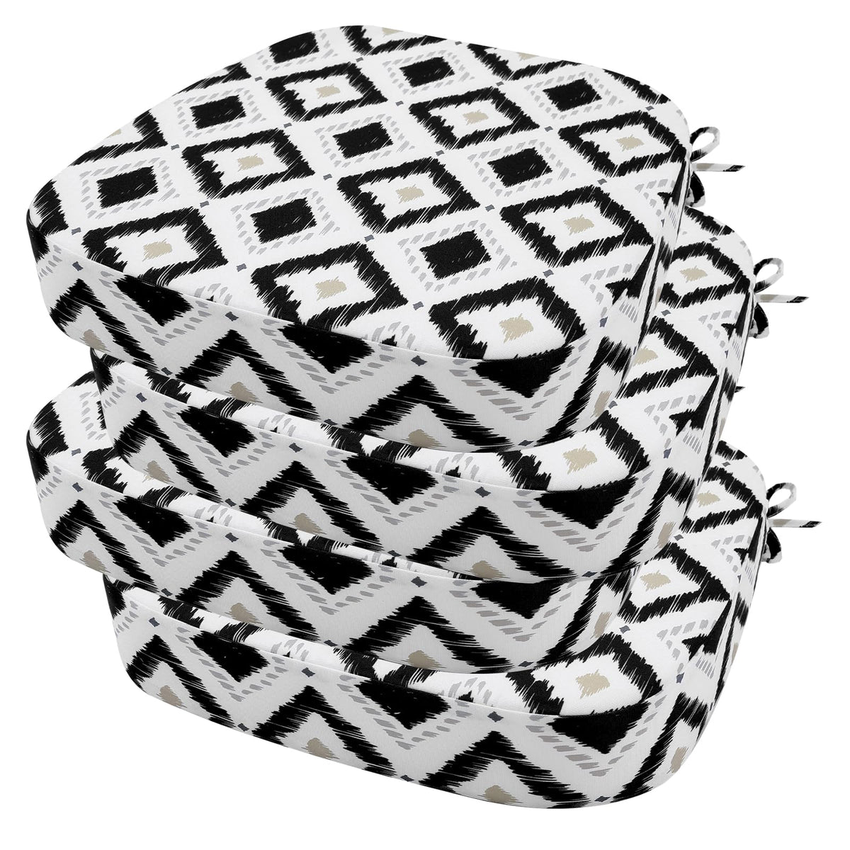 idee-home Outdoor Chair Cushions Set of 2, 19" x 19" D-Shaped