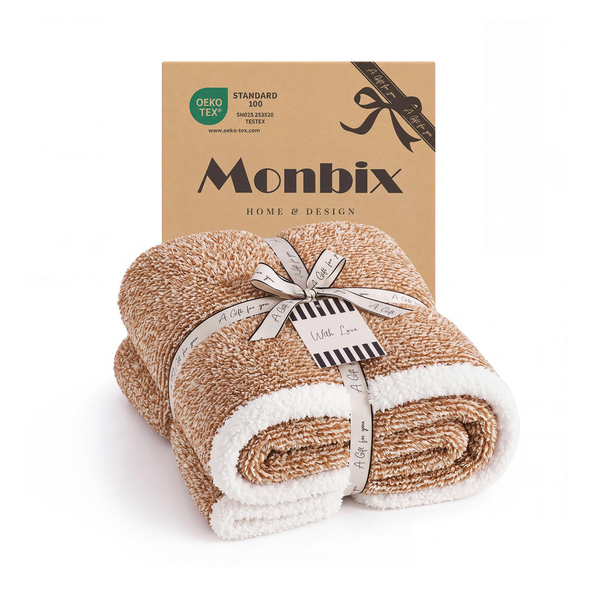 Monbix Throw Blanket for Couch-Room Decor Fuzzy Fleece Flannel Bed Blankets