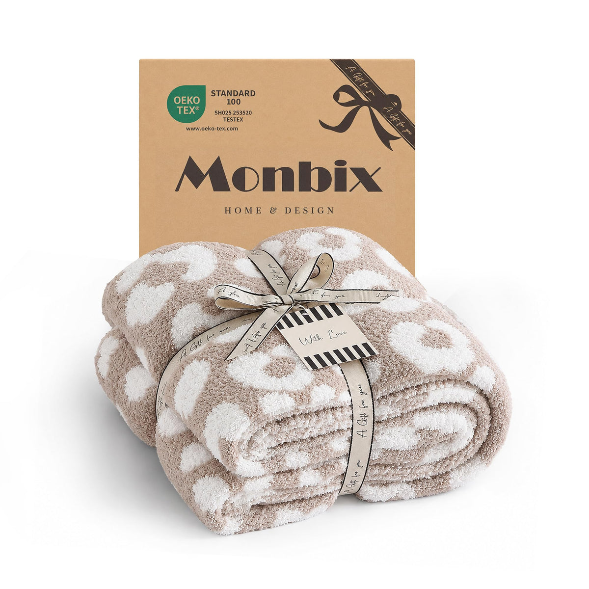 Monbix Throw Blanket for Couch-Room Decor Fuzzy Fleece Flannel Bed Blankets