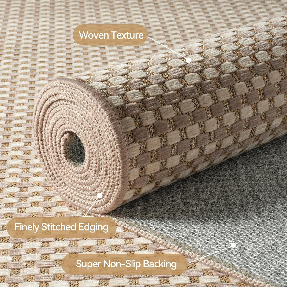YDKGL Indoor Front Door Mat Entryway Rug Non Slip Washable Brown 2x3 ft