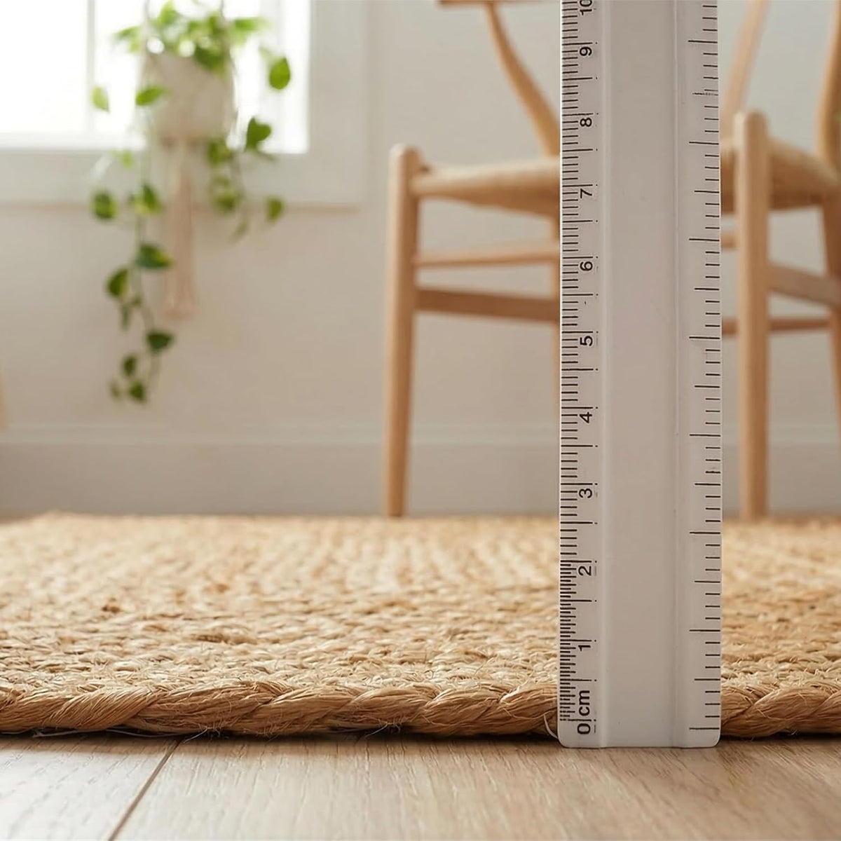 Hausattire Jute Braided Woven Kitchen Rug 2x3 Feet - Natural