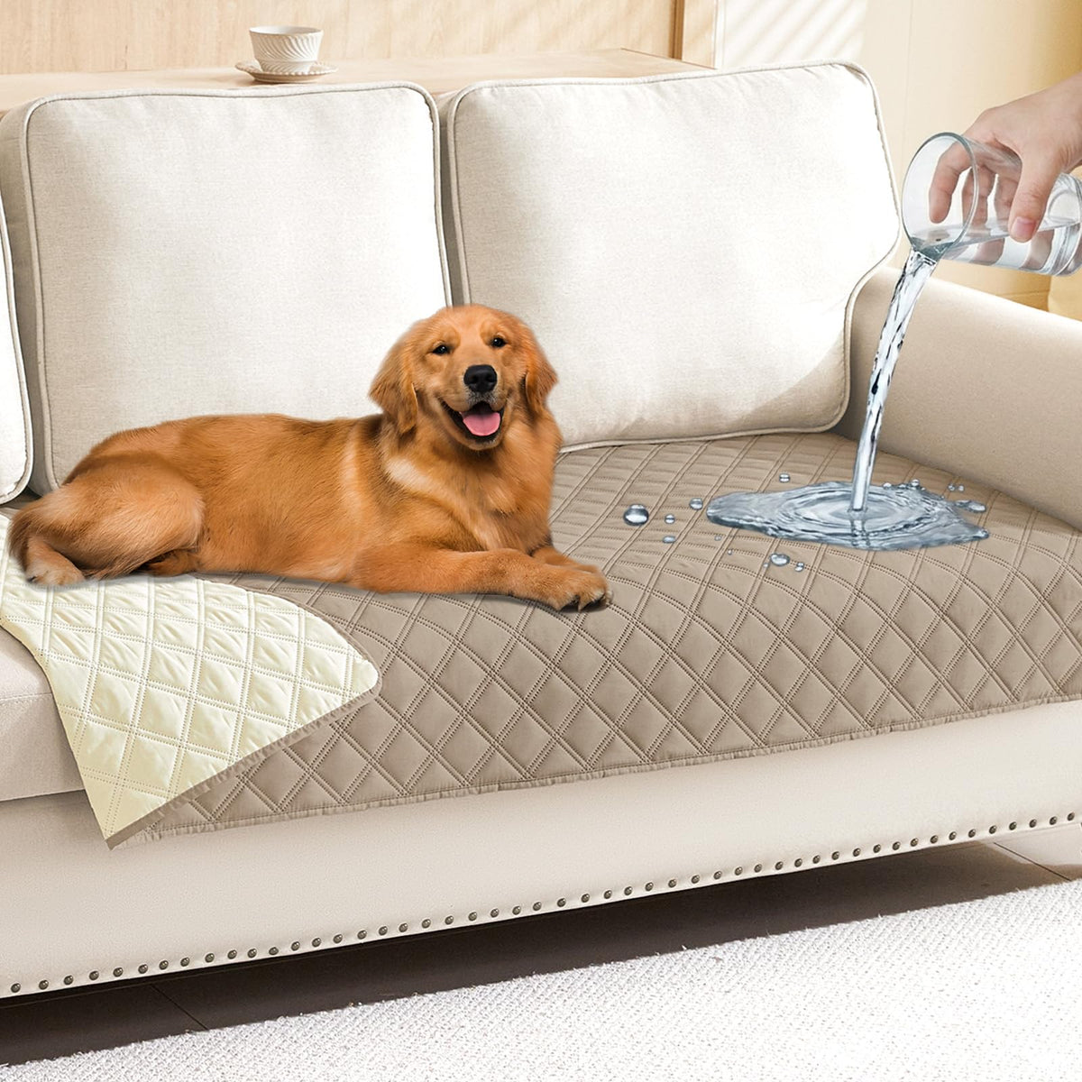 Smiry Waterproof Reversible Pet Couch Covers for Dogs