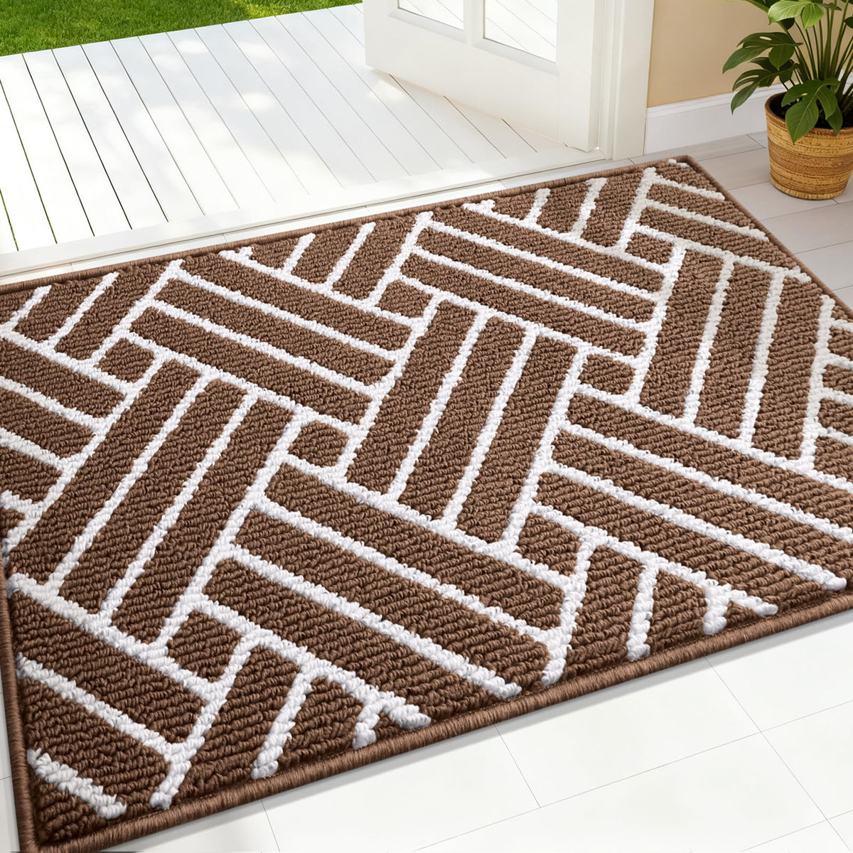 OLANLY Indoor Door Mat 32x20, Low-Profile Dirt Resistant Doormat, Grey