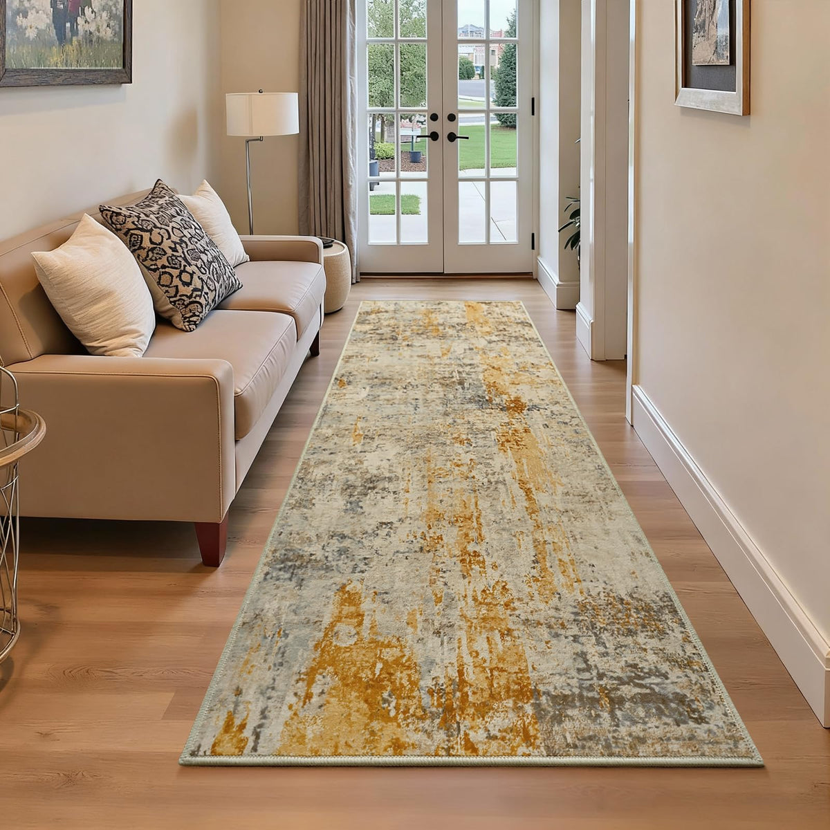 Entrance Rugs Indoor 2x3 Grey Entry Rug Washable Abstract Small Area Rug Non-Slip Low Pile Throw Rugs for Entryway, Kitchen Floor, Front Door Indoor Door Mat, Bathroom, Bedroom Bedside