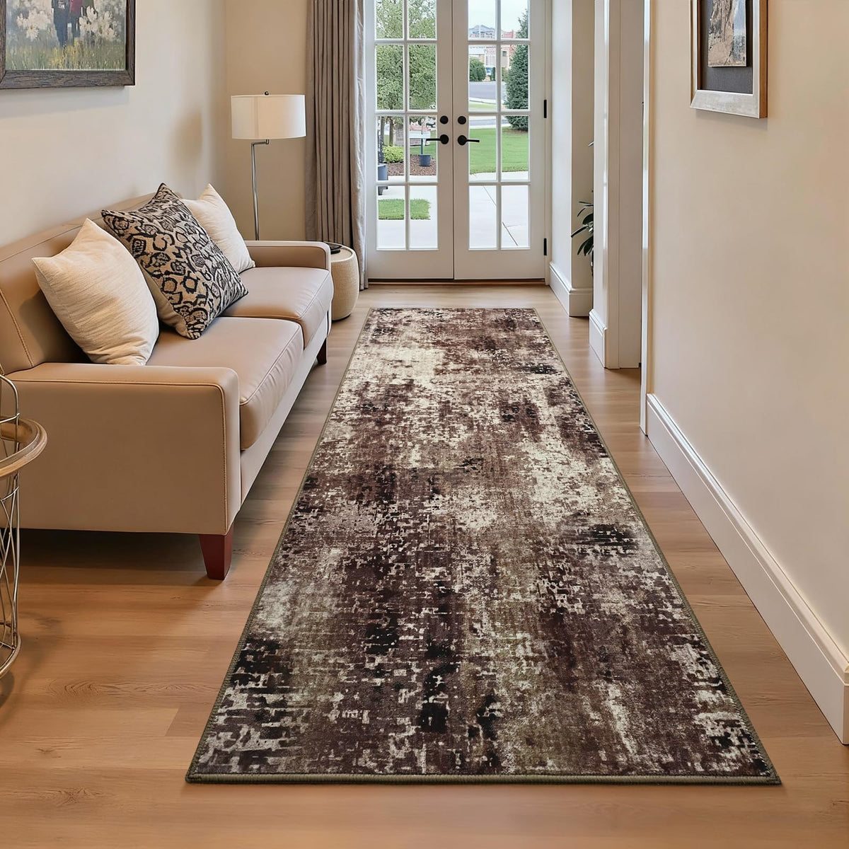Entrance Rugs Indoor 2x3 Grey Entry Rug Washable Abstract Small Area Rug Non-Slip Low Pile Throw Rugs for Entryway, Kitchen Floor, Front Door Indoor Door Mat, Bathroom, Bedroom Bedside