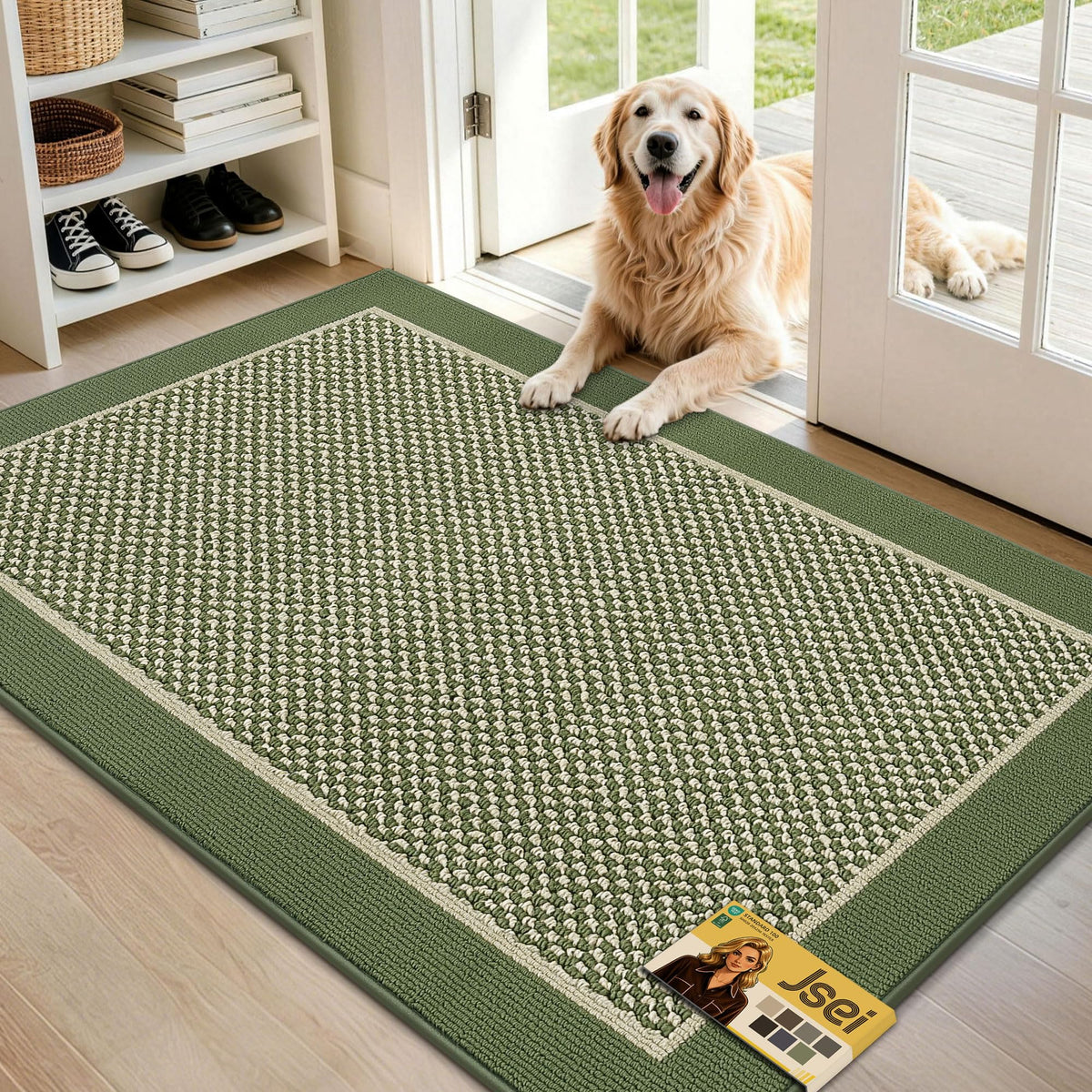 JSEI Dirt Trapper Door Mat 20"x32" , Non-Slip Doormat ,Dark Grey