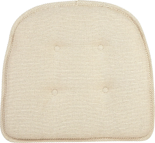 Klear Vu Omega Non-Slip Chair Cushions, Assembled in USA, U-Shaped Skid-Proof Seat Pads for Dining Room, Kitchen, Office, 15"x16" 4 Pack Slub Natural 4 Count