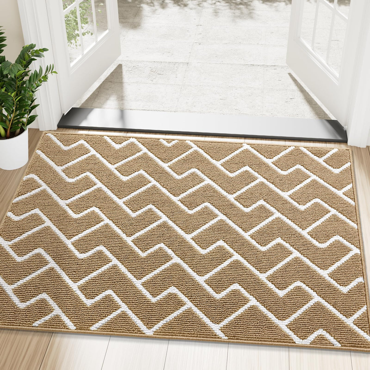 OLANLY Indoor Door Mat 32x20, Low-Profile Dirt Resistant Doormat, Grey