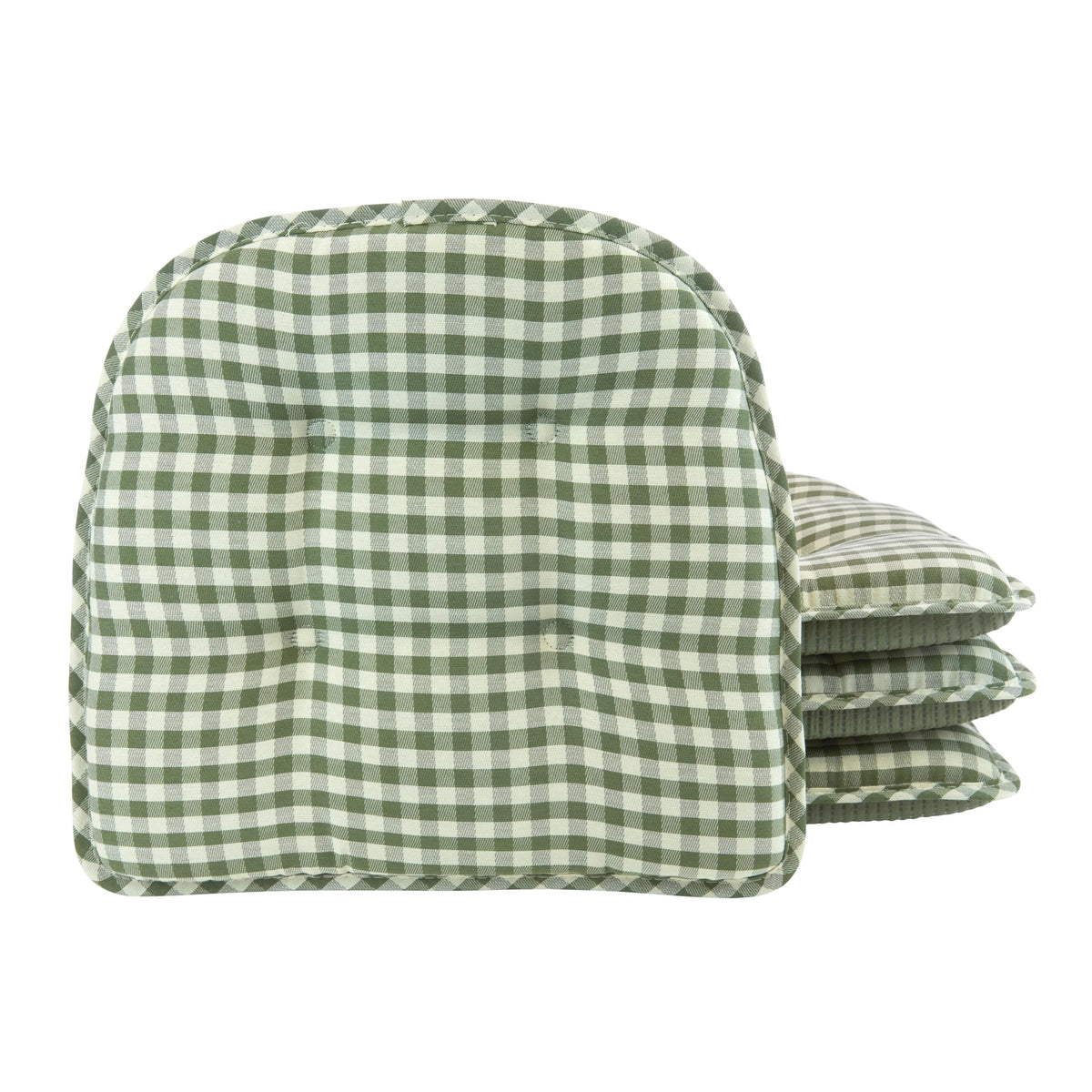 Klear Vu Omega Non-Slip Chair Cushions, Assembled in USA, U-Shaped Skid-Proof Seat Pads for Dining Room, Kitchen, Office, 15"x16" 4 Pack Slub Natural 4 Count