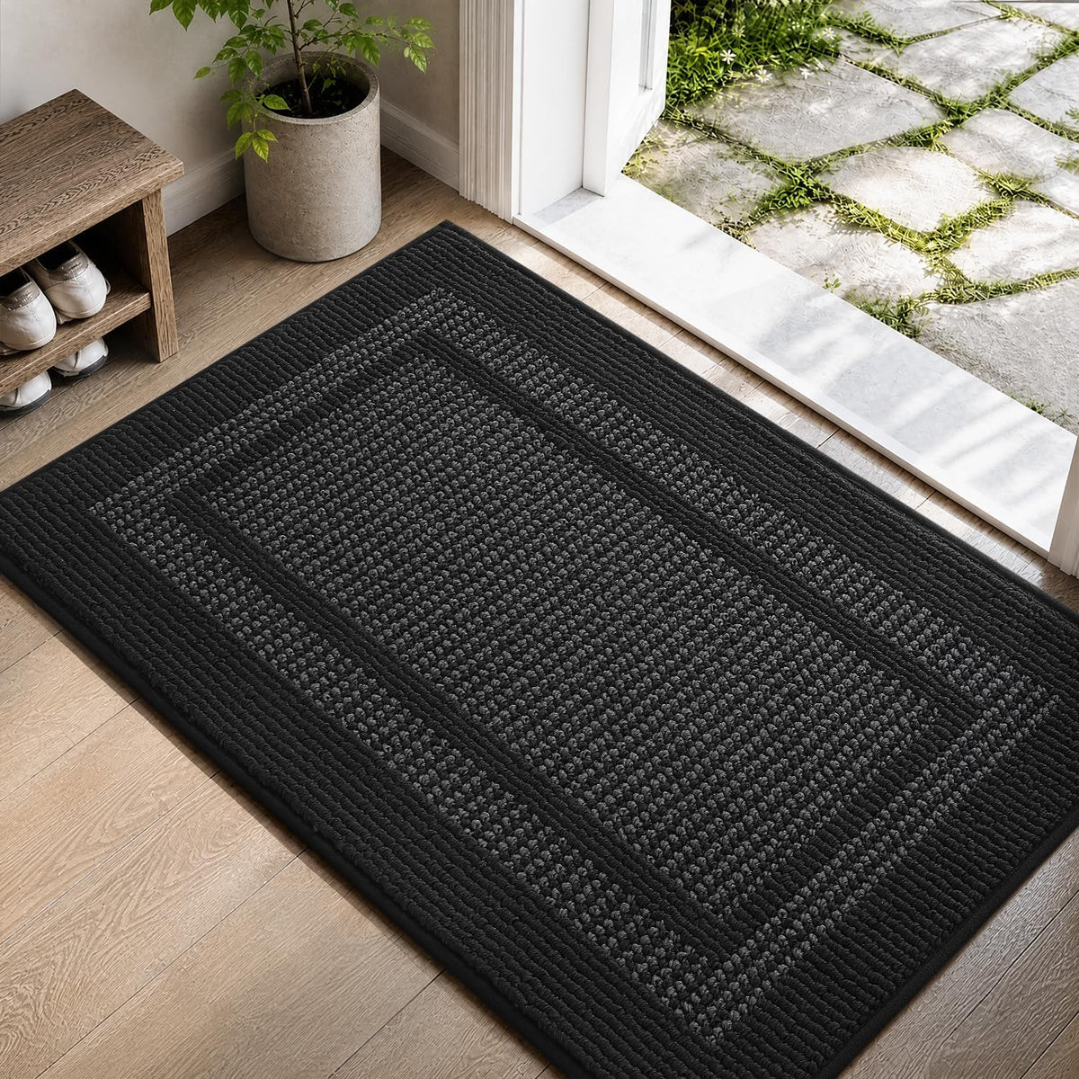 Door Mat-Polypropylene Doormat Indoor Entrance Welcome Mat,Black, 20"x32"