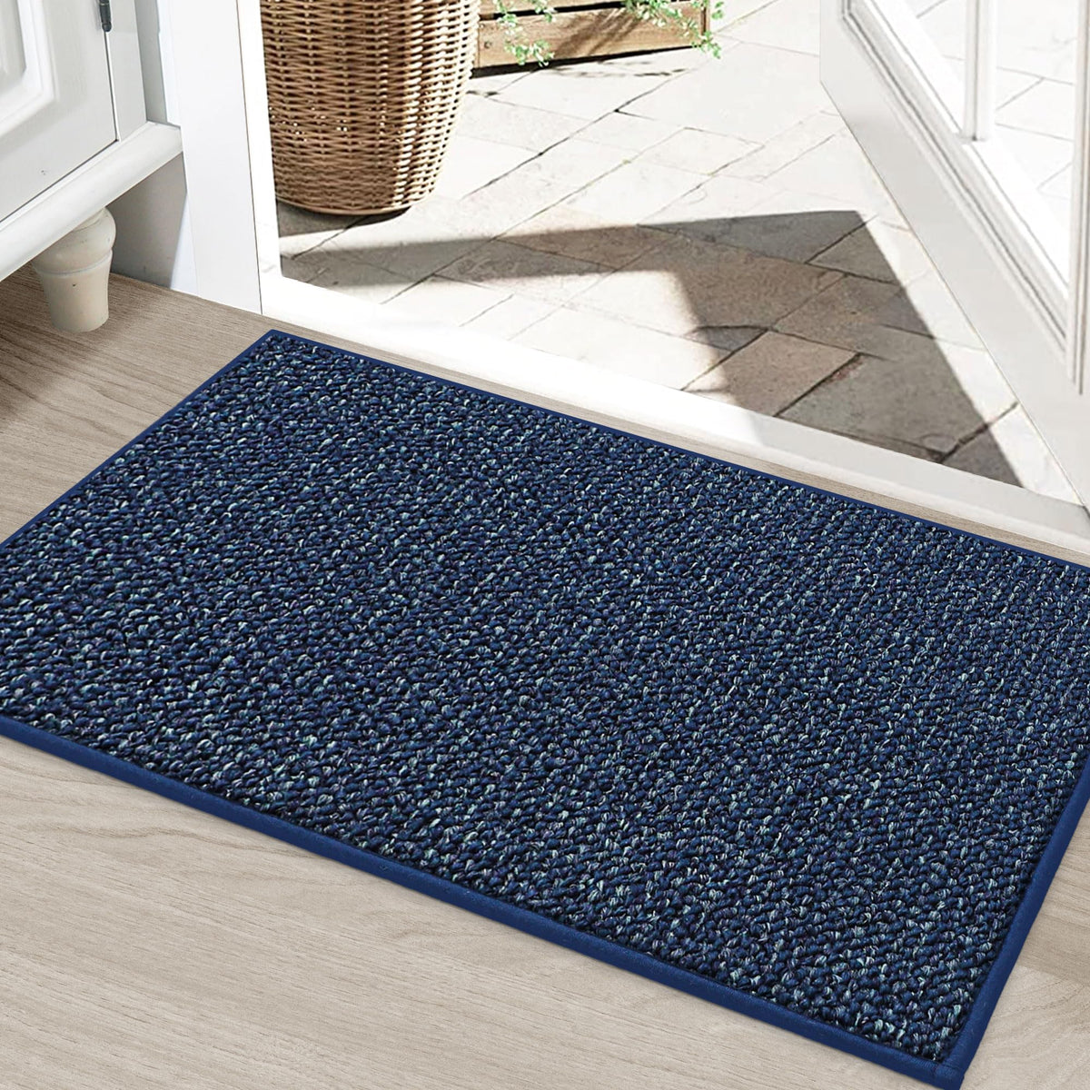 BEQHAUSE Dirt Trapper Door Mat 20" x 32", Non-Slip Washable Doormats, Green