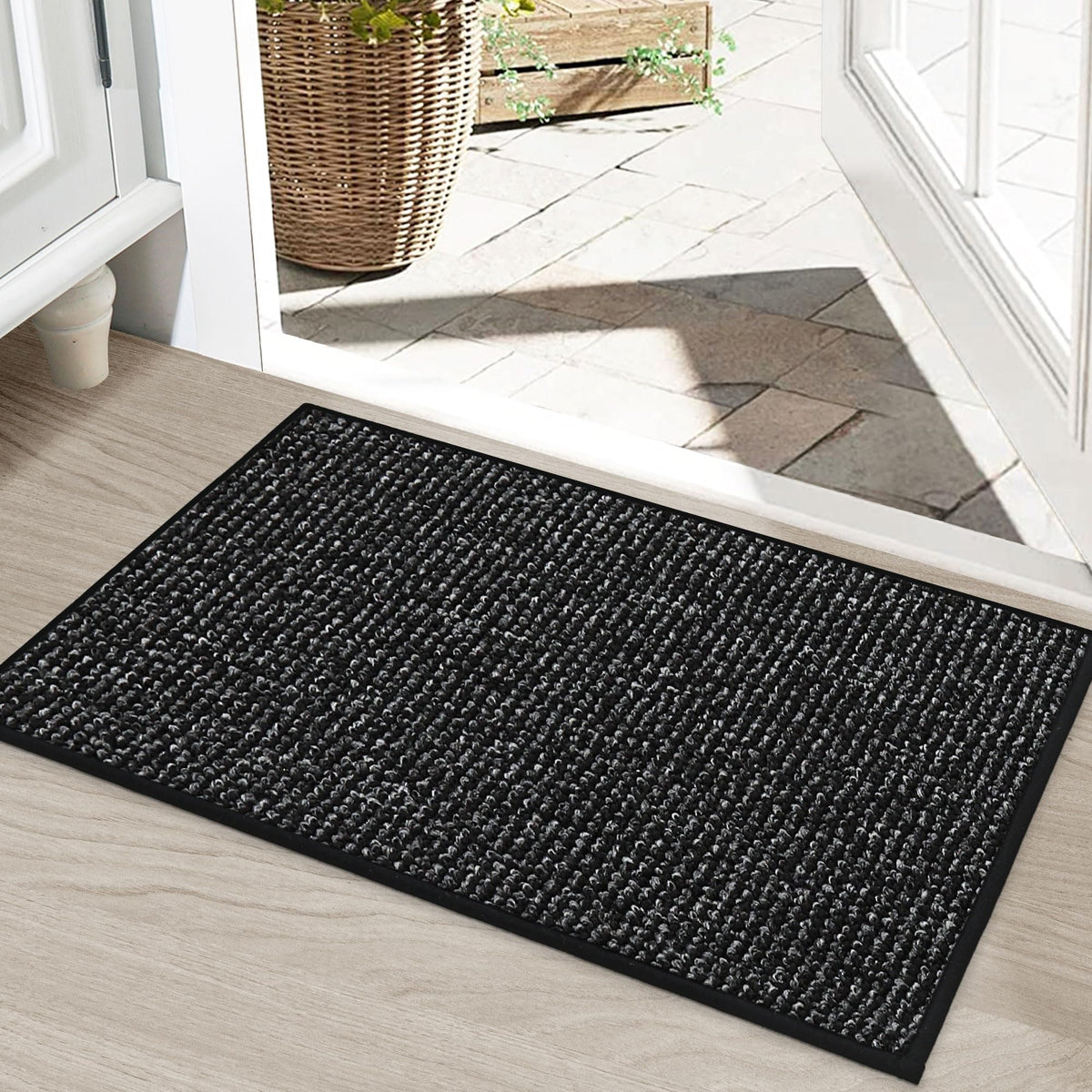 BEQHAUSE Dirt Trapper Door Mat 24" x 36", Non-Slip Washable Doormats, Beige