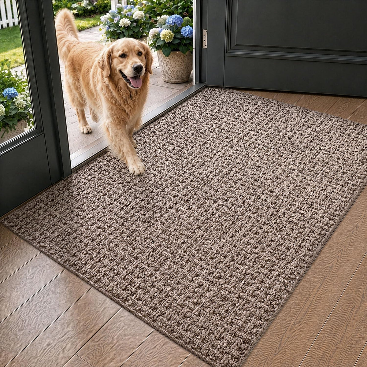 LUMI Washable Indoor Door Mat for Entryway 24x36, Entrance Mat, Taupe