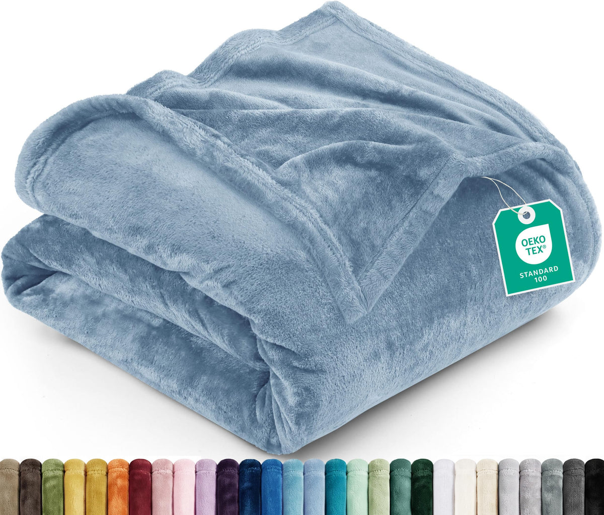Utopia Bedding Ultra Soft Fleece Bed Blanket Throw Size Grey (50x60 Inches)