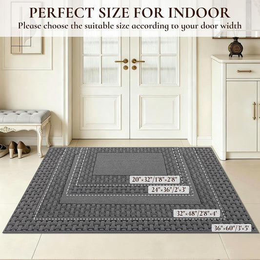 Dirt Trapper Door Mats 32x48in, Non-Slip Entryway Rugs, Grey