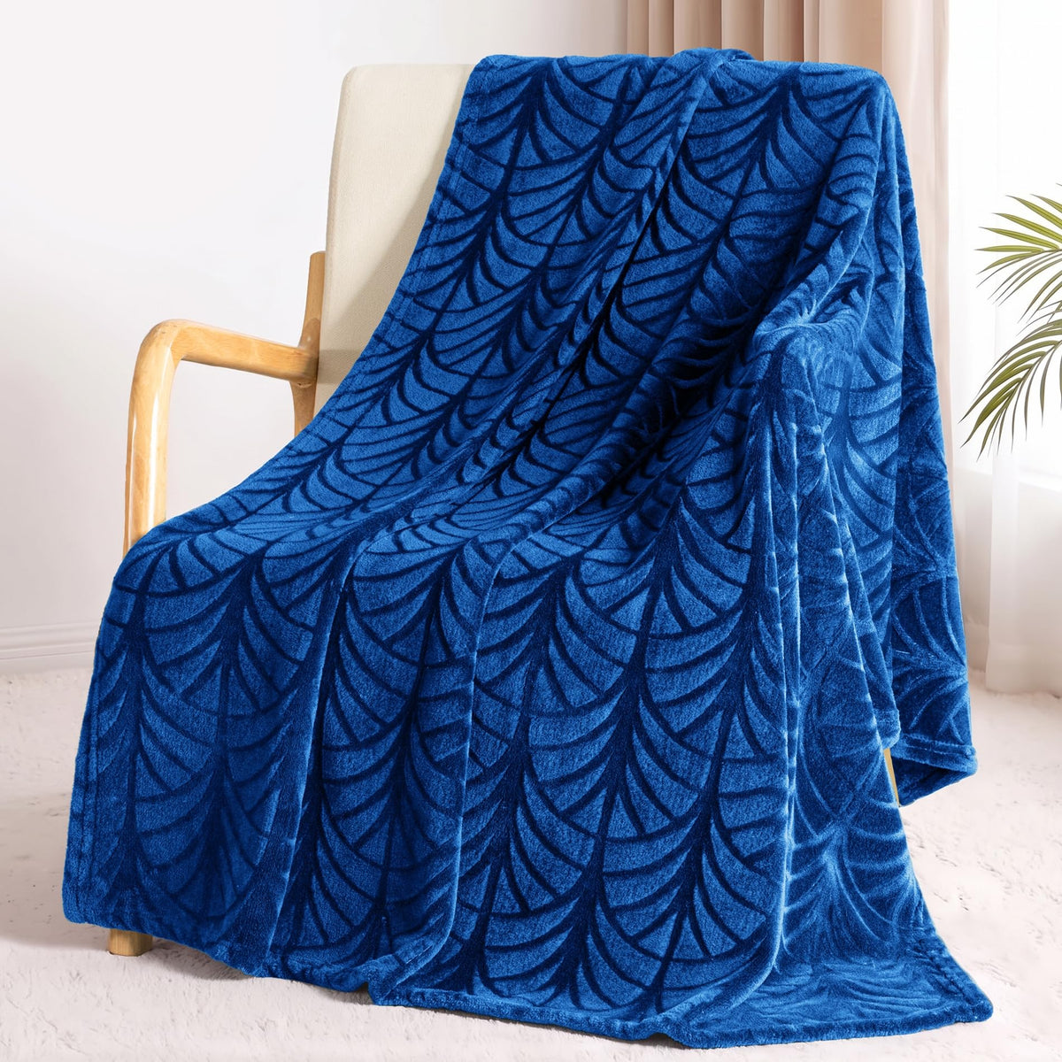 Whale Flotilla Soft Flannel Fleece Throw Blanket for Couch, Olive Green