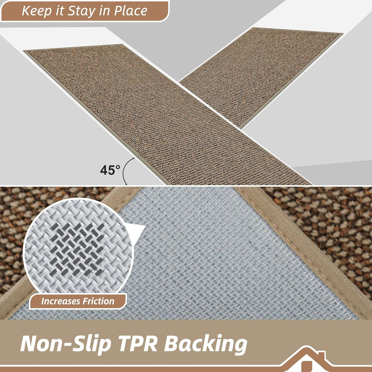 BEQHAUSE 2x3 Entryway Rug Indoor Door Mat Non-Slip Washable, Taupe