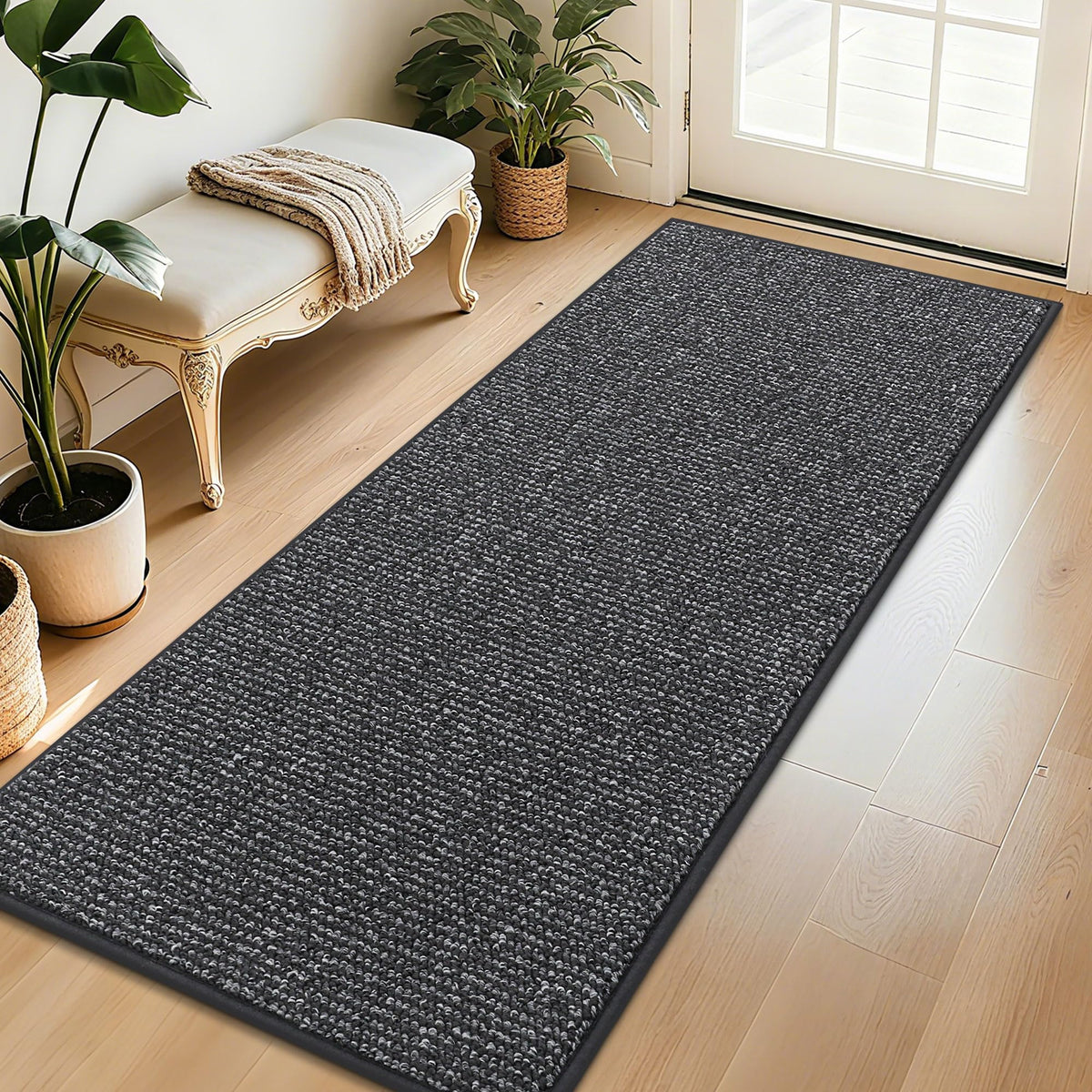 BEQHAUSE Dirt Trapper Door Mat 24" x 36", Non-Slip Washable Doormats, Beige