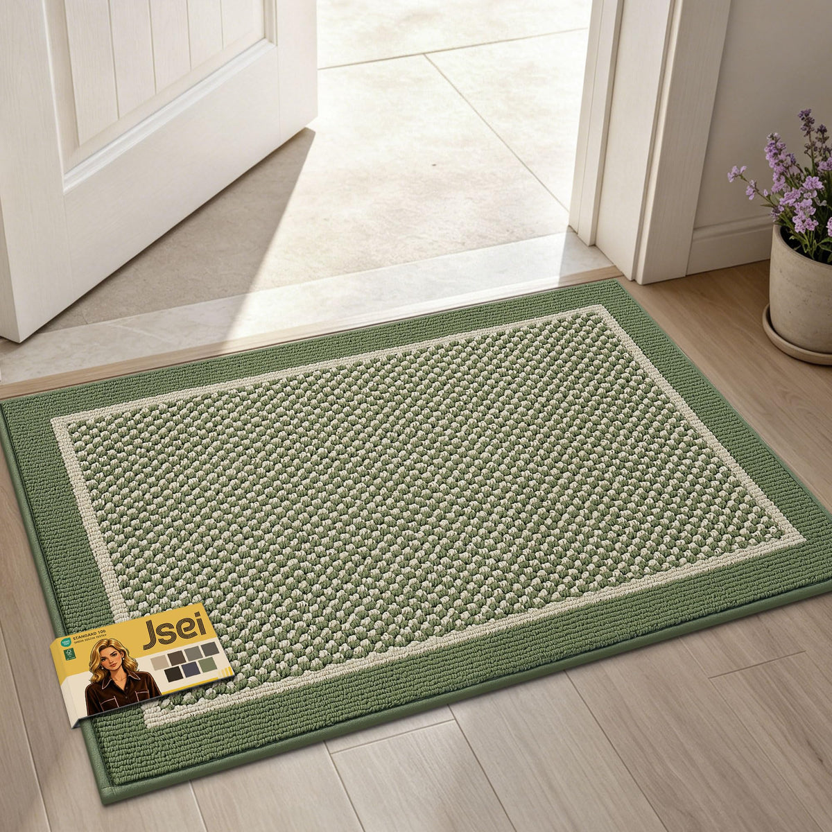 JSEI Dirt Trapper Door Mat 20"x32" , Non-Slip Doormat ,Dark Grey