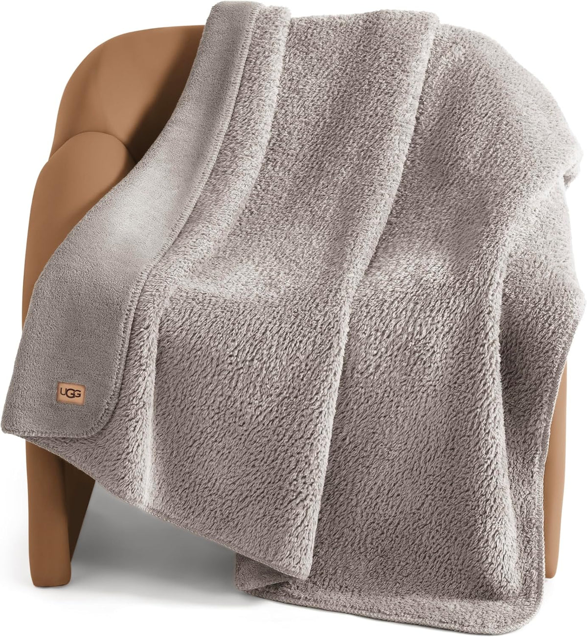 UGG Whitecap Throw Blanket, Soft Fleece Blanket, 50" x 70", Seal Grey