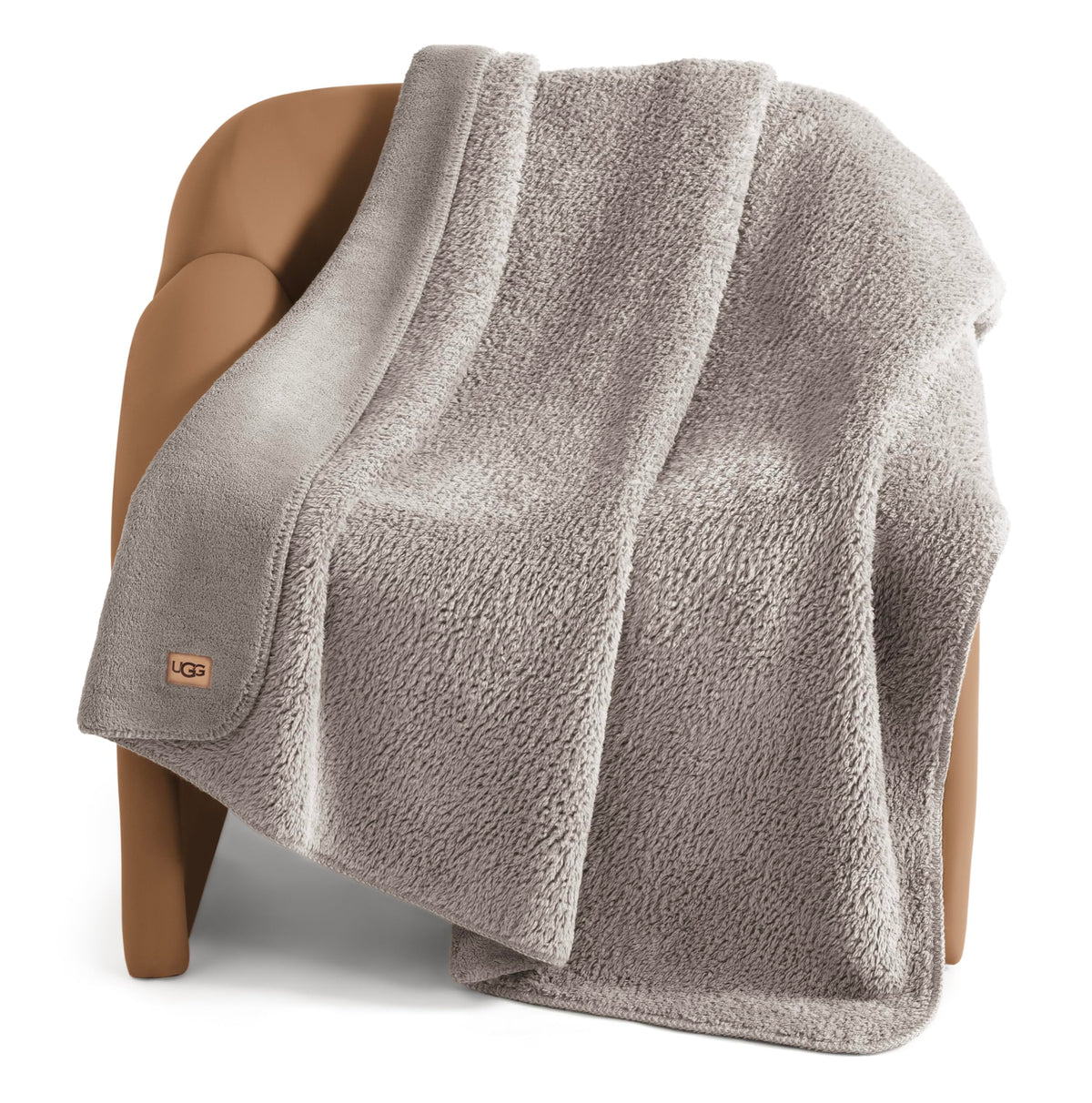 UGG Whitecap Throw Blanket, Soft Fleece Blanket, 50" x 70", Seal Grey