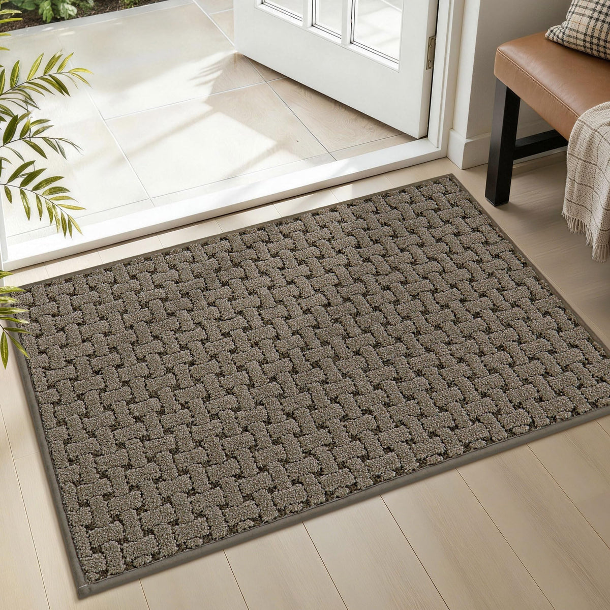 Door Mat Indoor Entrance 36"x60", Non-Slip Entryway Rugs, Blue