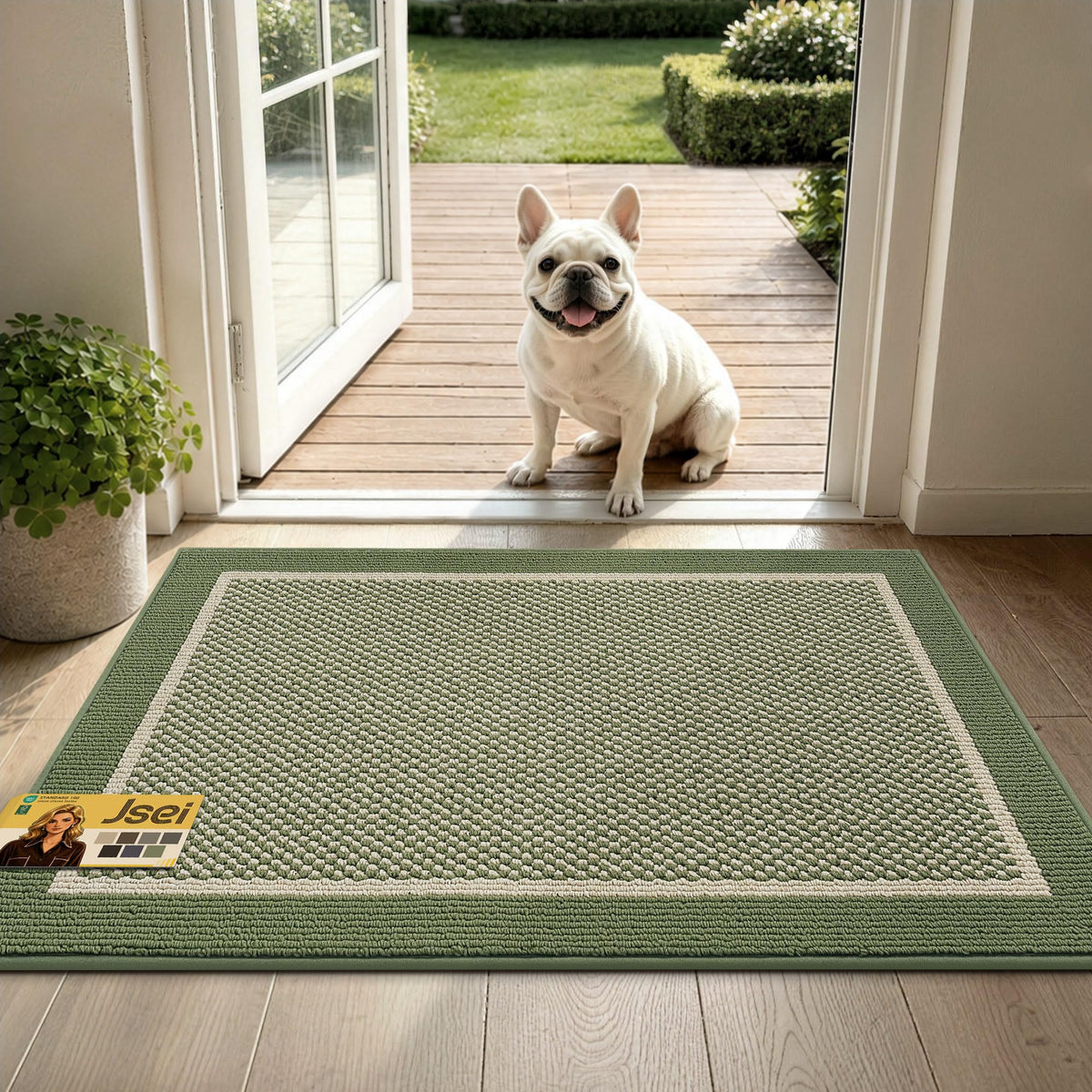 JSEI Dirt Trapper Door Mat 20"x32" , Non-Slip Doormat ,Dark Grey