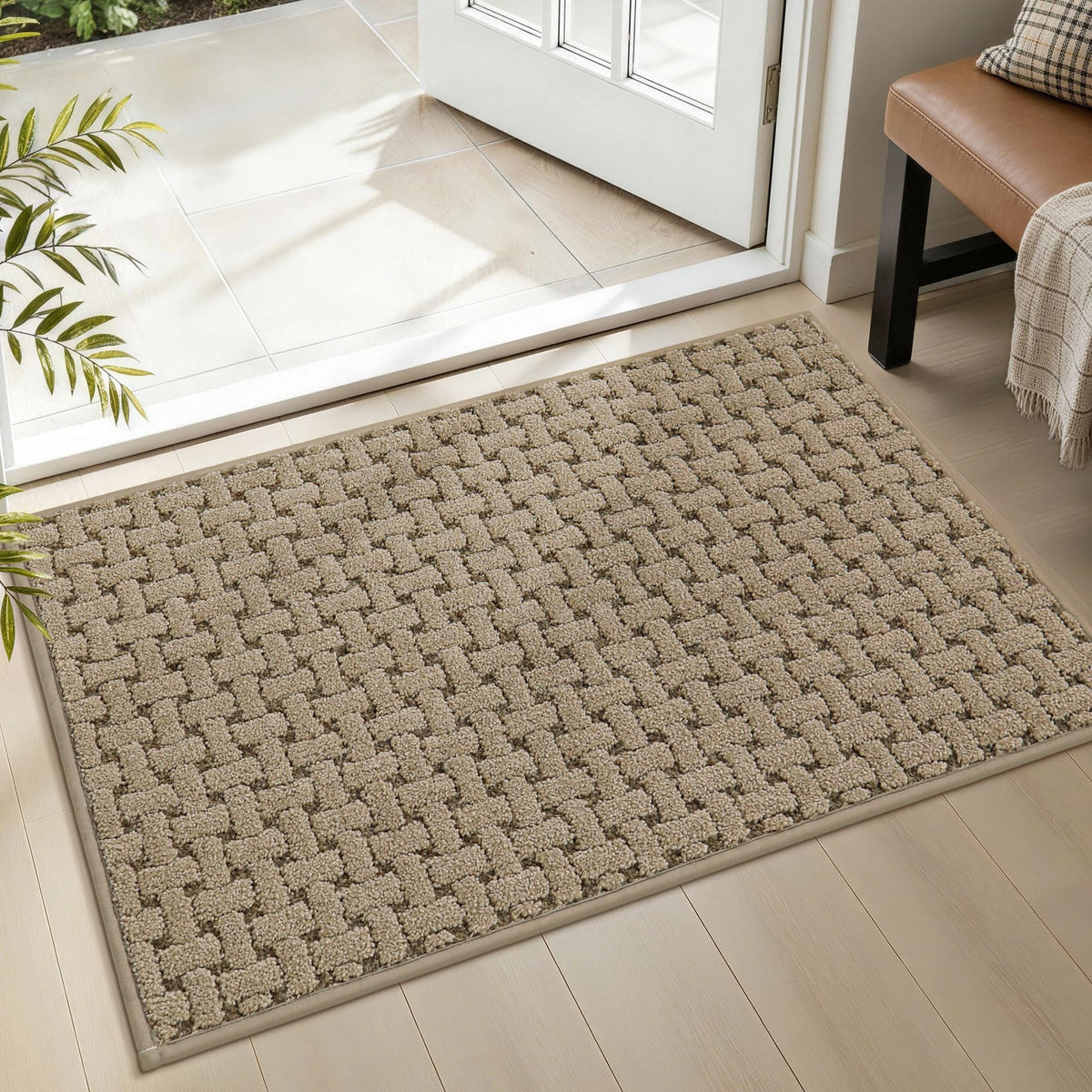 Door Mat Indoor Entrance 36"x60", Non-Slip Entryway Rugs, Blue