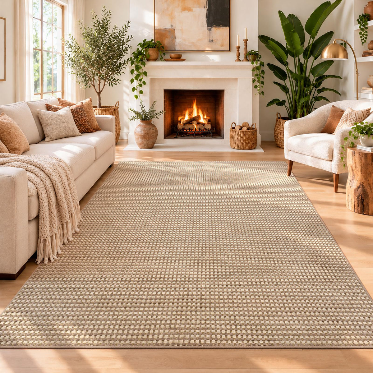 YDKGL Indoor Front Door Mat Entryway Rug Non Slip Washable Brown 2x3 ft