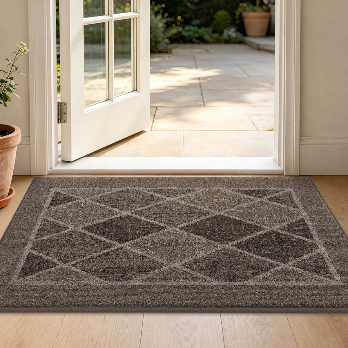 BEQHAUSE Dirt Trapper Door Mat 32" x 48", Doormat Non-Slip, Dark Grey