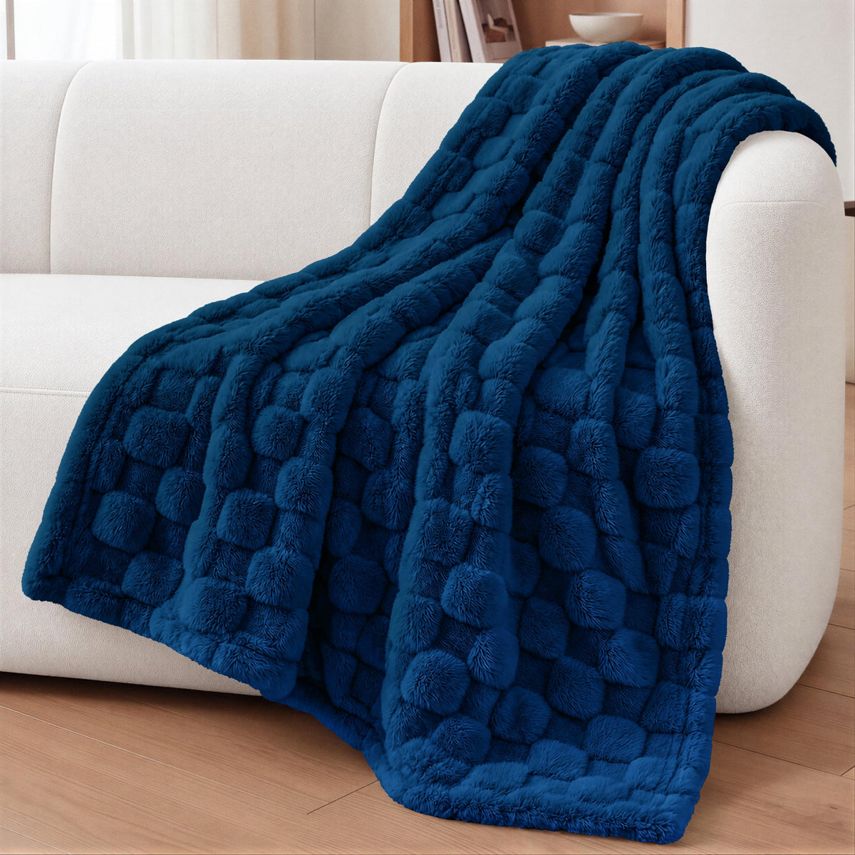 Utopia Bedding Plush Checkered Fleece Blanket Cool Grey Throw, 50x60 Inch