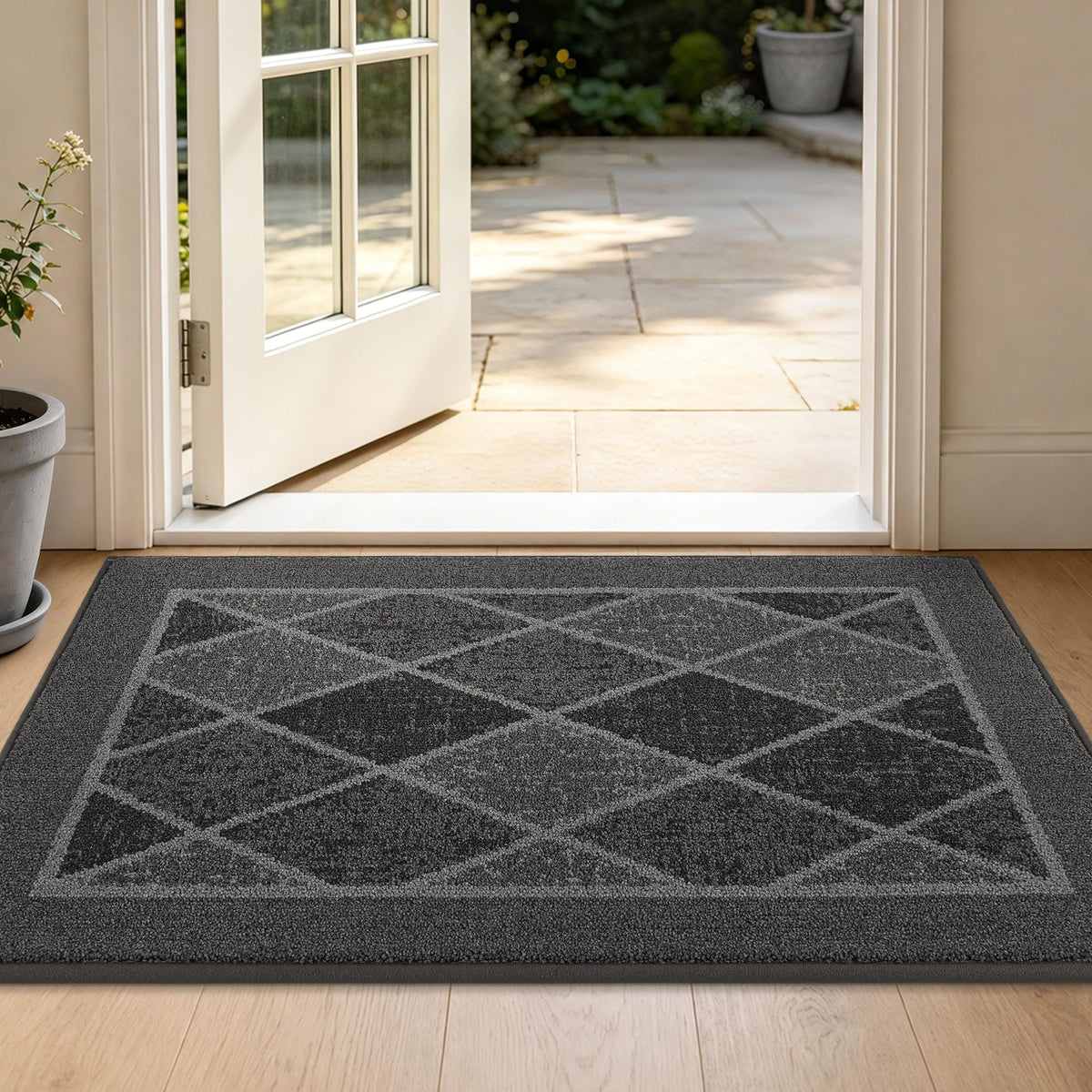 BEQHAUSE Dirt Trapper Door Mat 20" x 32", Doormat Non-Slip, Navy Blue