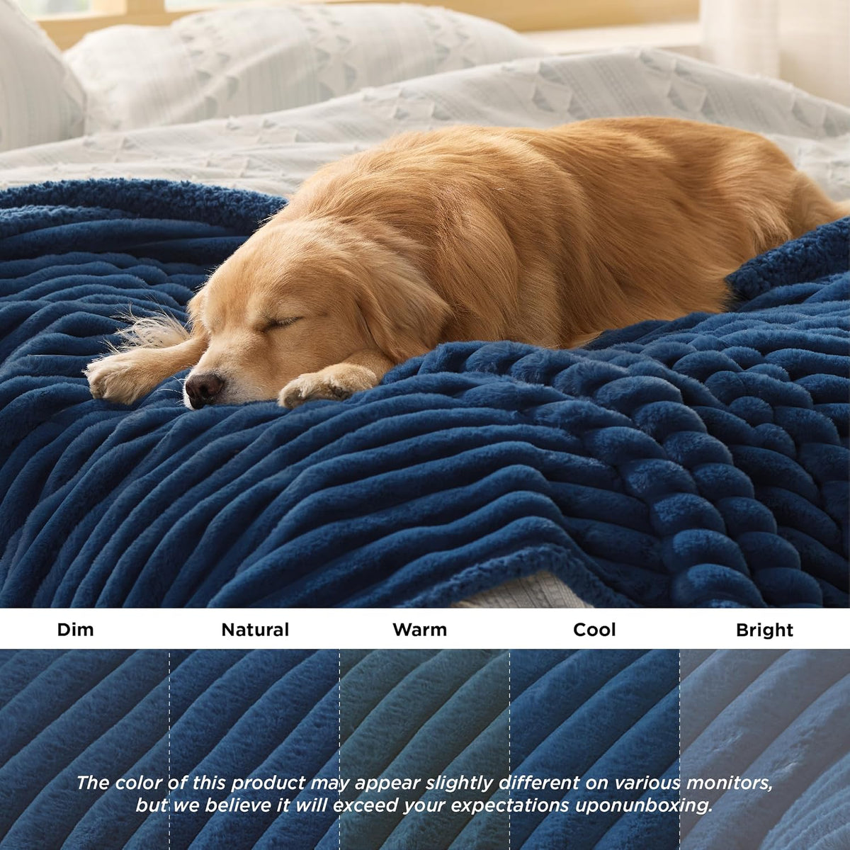 Bedsure ComfyFleece® Waterproof Dog Blankets for Large Dogs,50x60