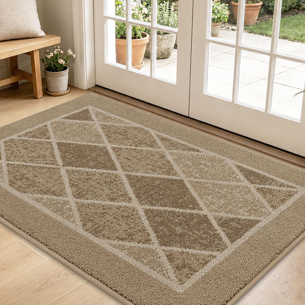 BEQHAUSE Dirt Trapper Door Mat 20" x 32", Doormat Non-Slip, Navy Blue