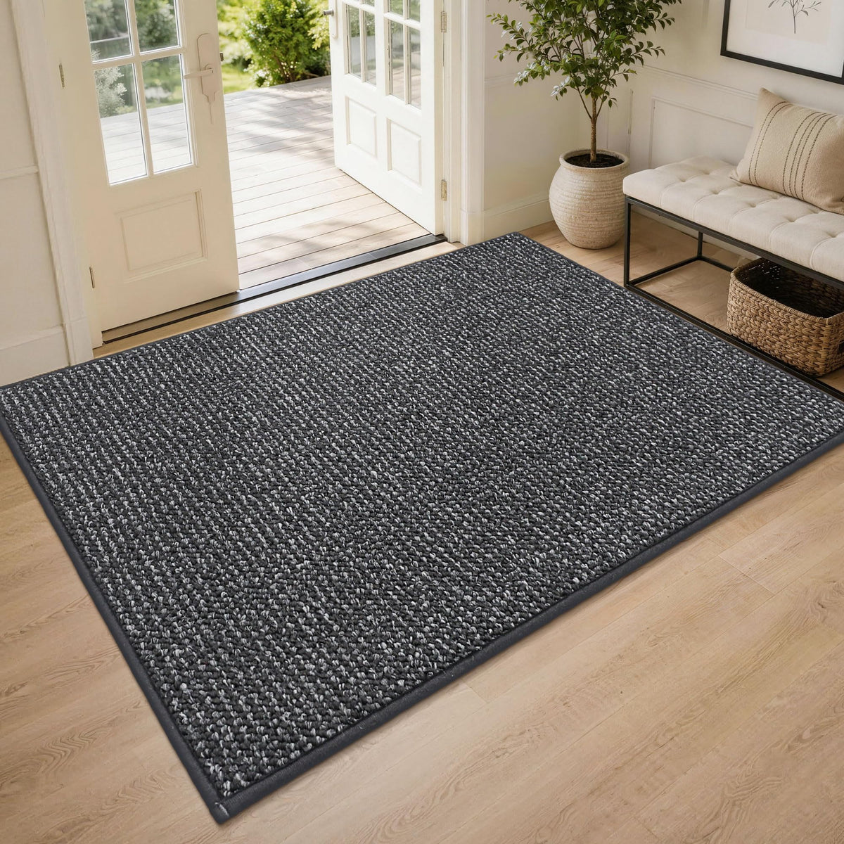 BEQHAUSE Dirt Trapper Door Mat 20" x 32", Non-Slip Washable Doormats, Brown