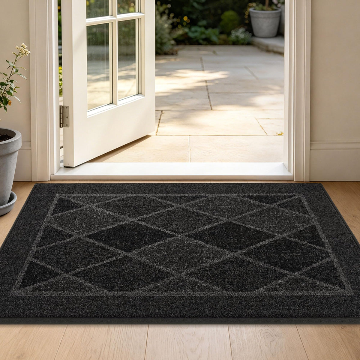 BEQHAUSE Dirt Trapper Door Mat 32" x 48", Doormat Non-Slip, Dark Grey