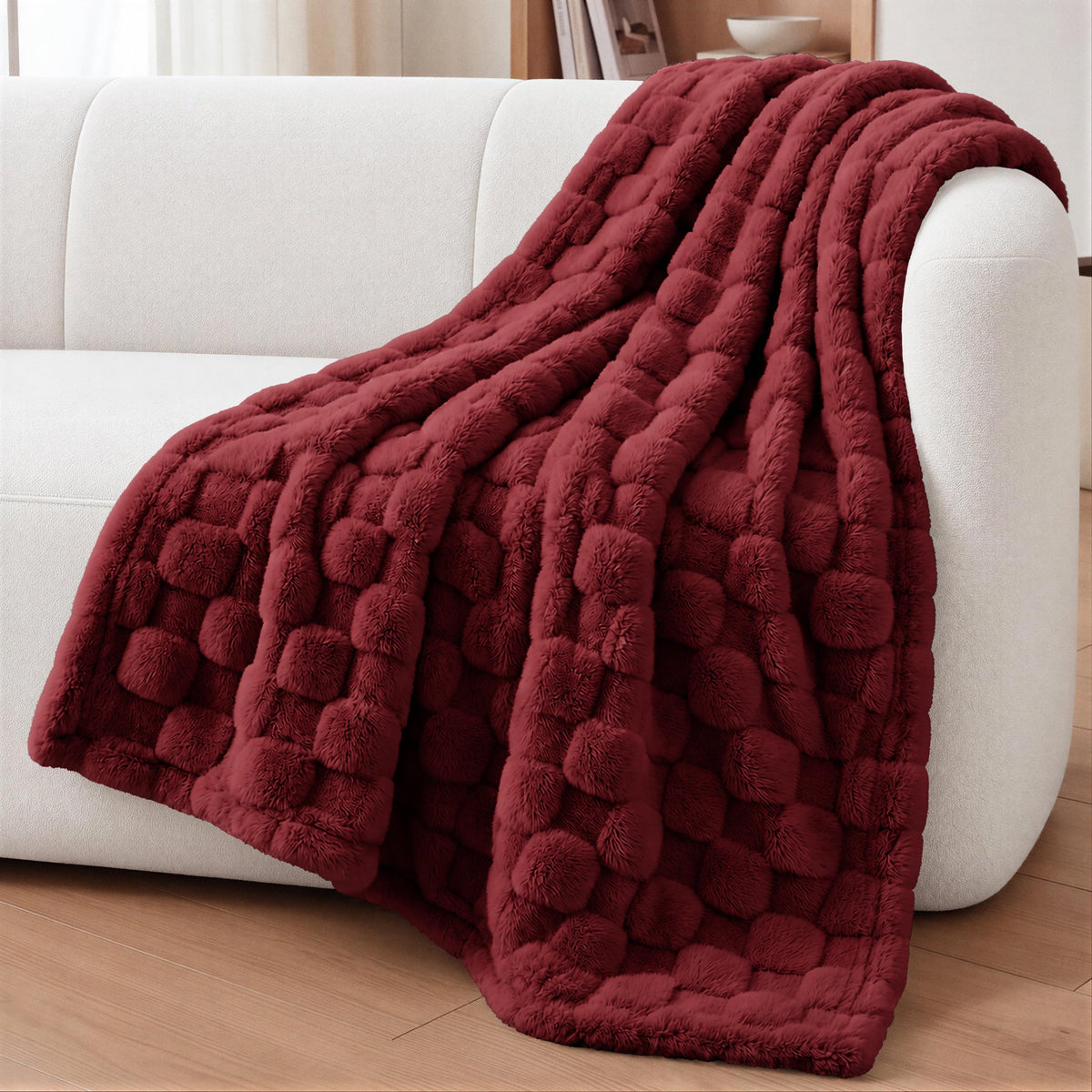 Utopia Bedding Plush Checkered Fleece Blanket Cool Grey Throw, 50x60 Inch
